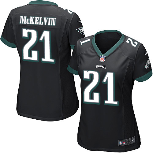 Women's Elite Leodis McKelvin Nike Jersey Black Alternate - #21 NFL Philadelphia Eagles